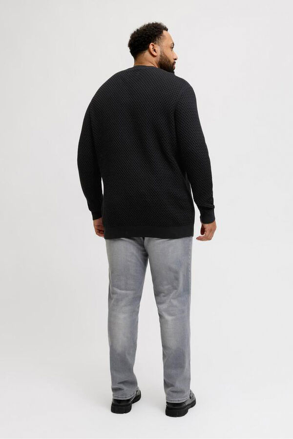 Jack & Jones PLUS Camisola b&aacute;sico de malha liso preto