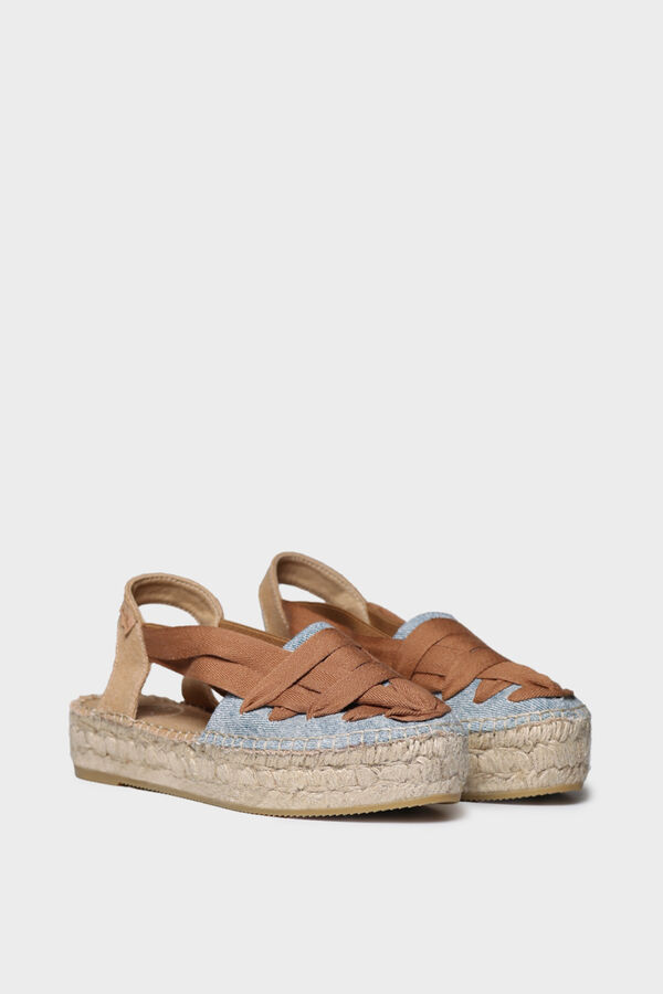 Toni Pons Alpercata rasa com tiras cruzadas azul