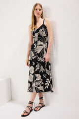 Trendyol Vestido midi de tiras preto