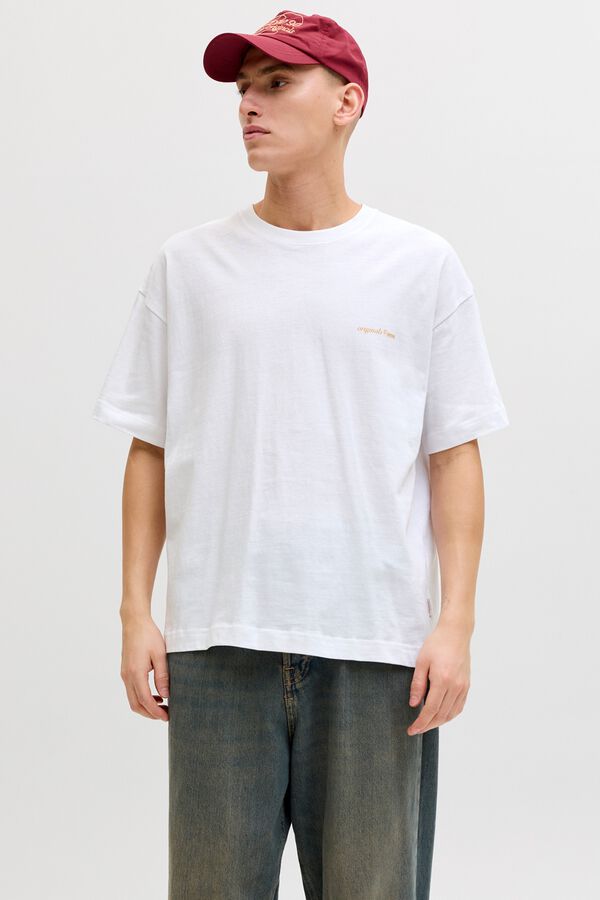 Jack & Jones T-shirt loose em algod&atilde;o branco