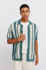 Springfield Casaco de malha &agrave;s riscas com bot&otilde;es azul