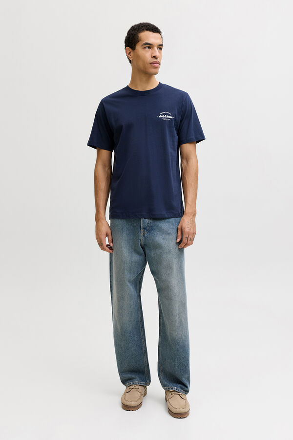 Jack & Jones T-shirt manga curta logo azul