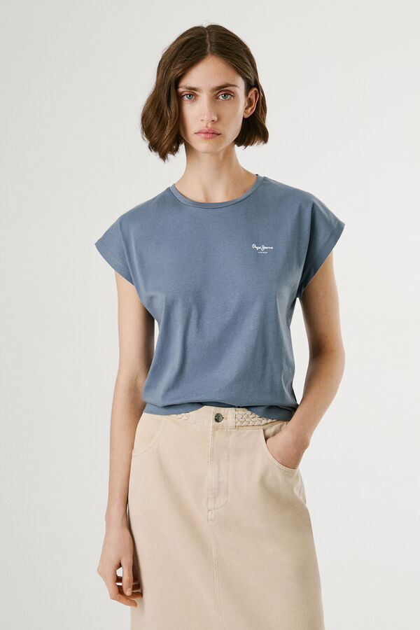 Pepe Jeans Camiseta Logo Estampado Fit Slim azul