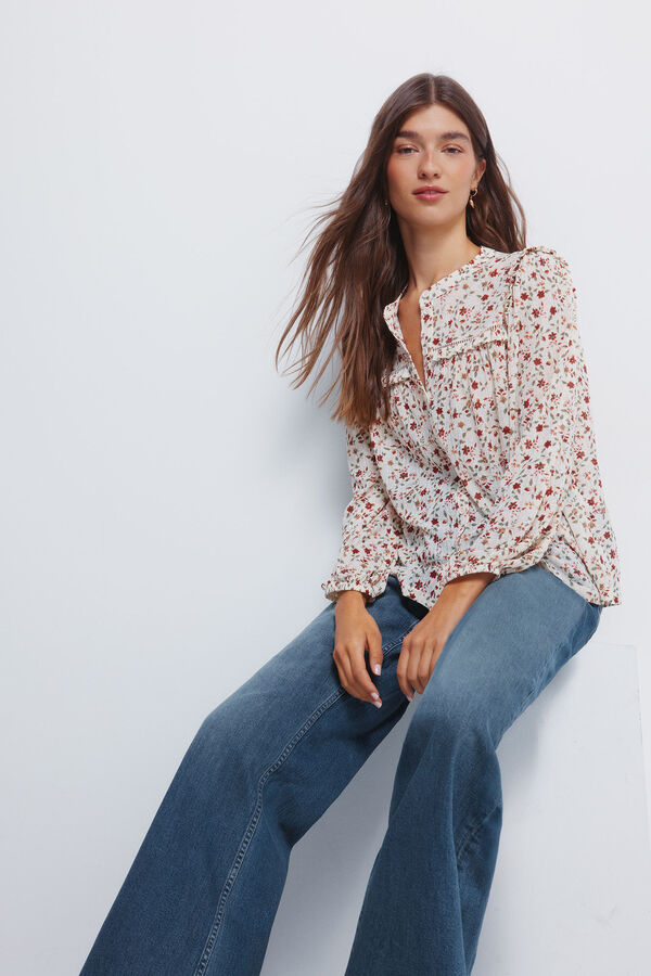 Springfield Blusa estampada com folho estampado