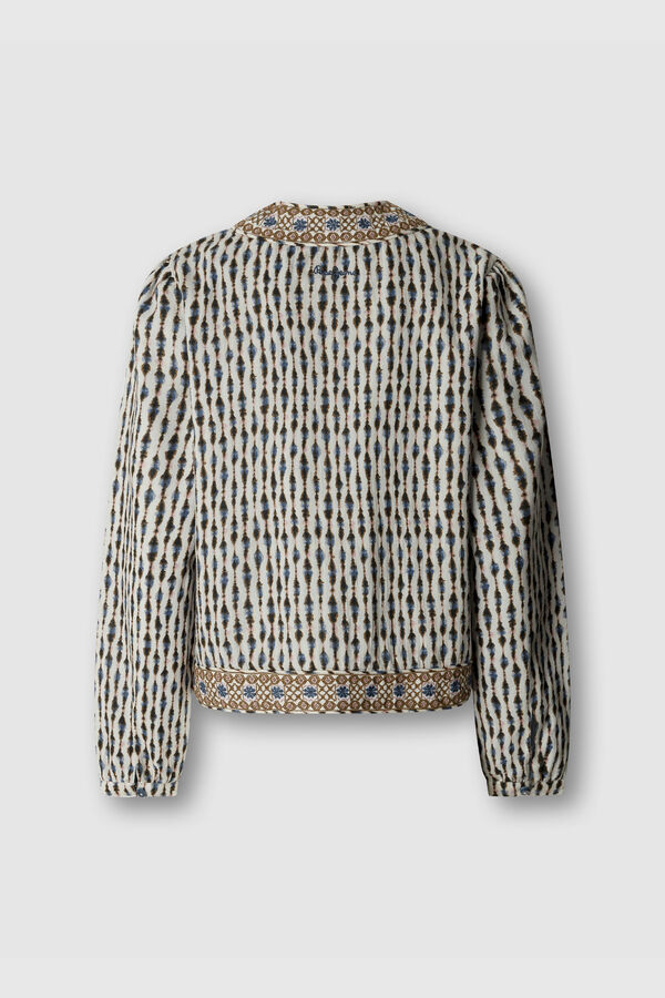 Pepe Jeans Casaco bordado combinado bege