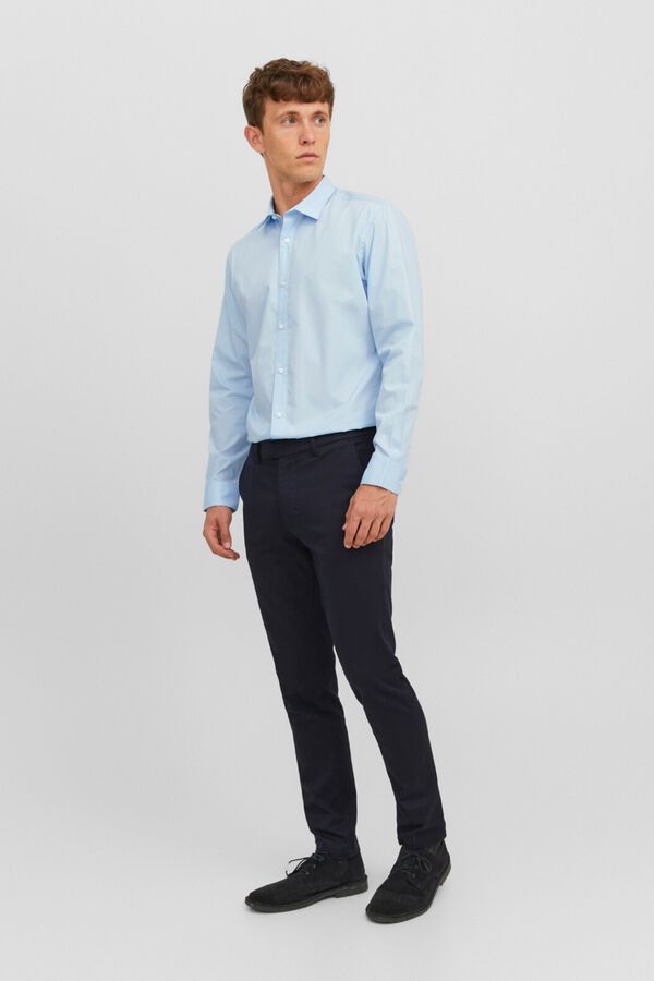 Jack & Jones Camisa slim em popelina azul