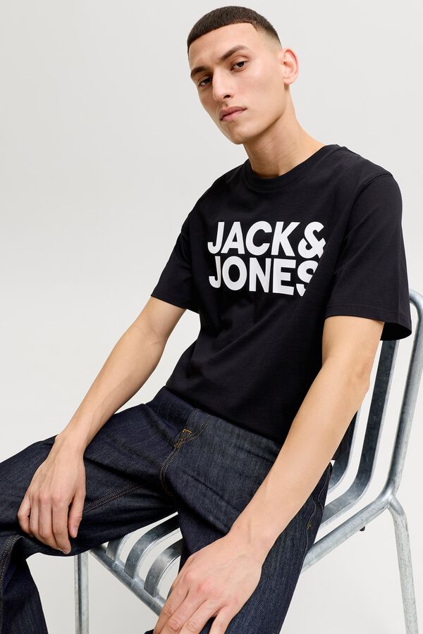 Jack & Jones T-shirt de manga curta com logo cinzento