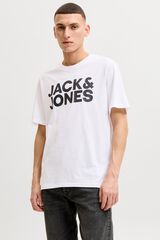Jack & Jones T-shirt de manga curta com logo branco