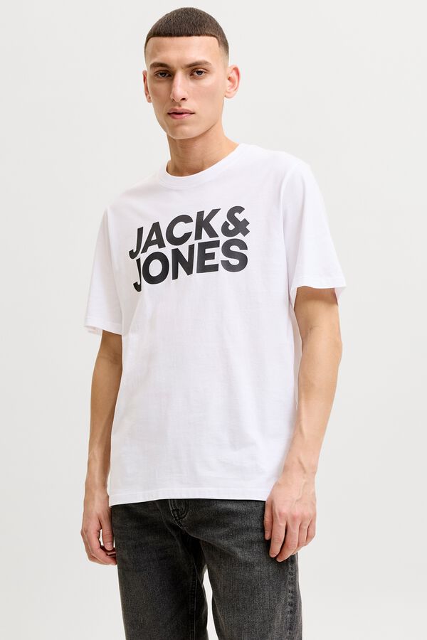 Jack & Jones T-shirt de manga curta com logo branco