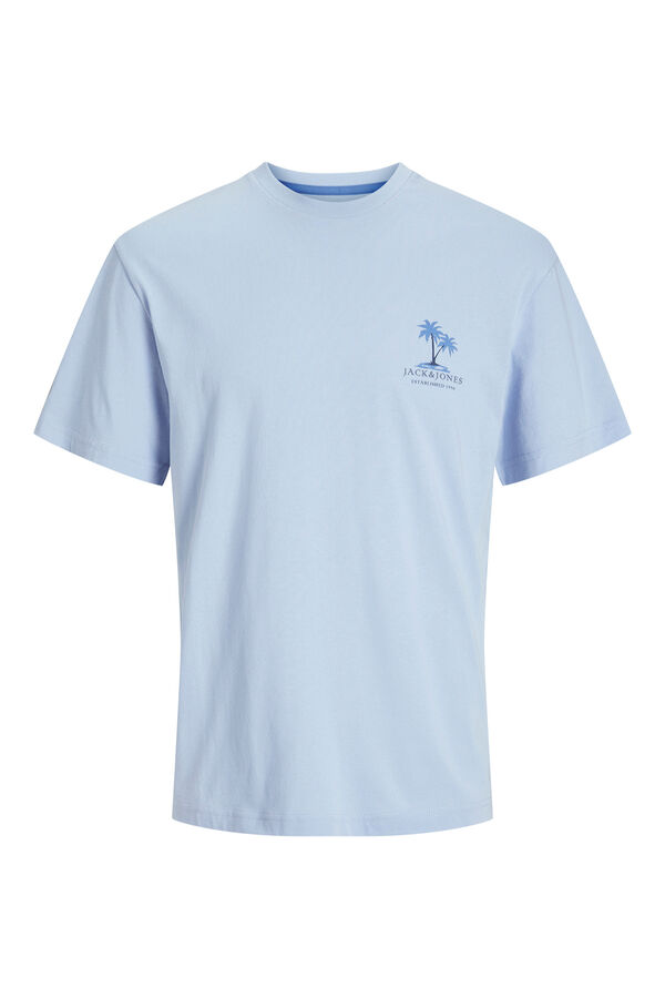 Jack & Jones T-shirt slim com estampado nas costas azul