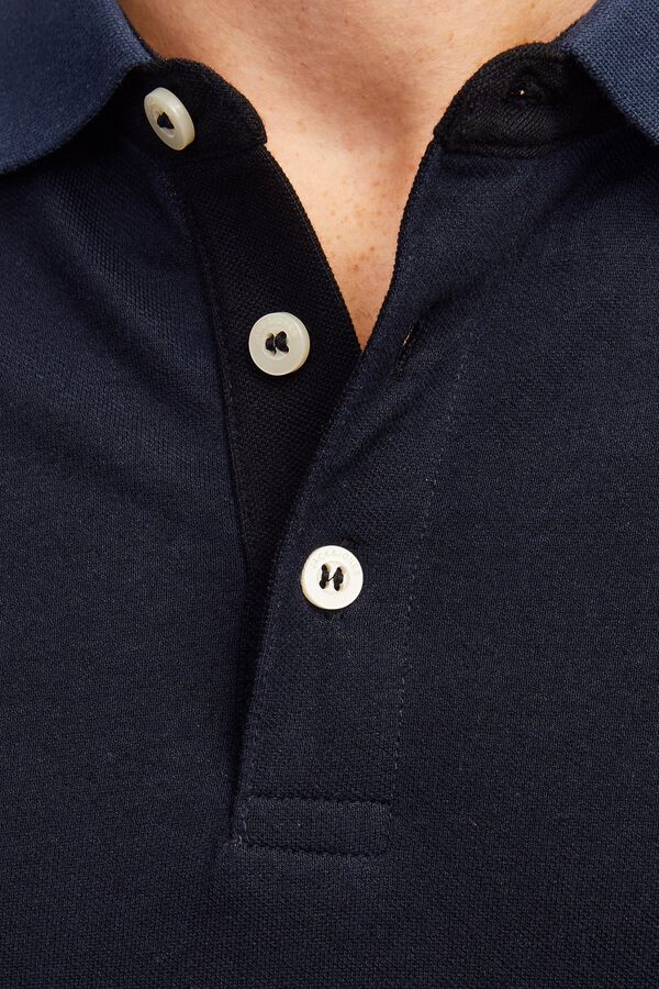 Jack & Jones Polo de manga curta b&aacute;sico azul