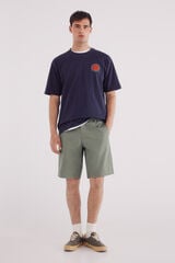 Springfield Bermudas de popelina com ajuste confortável verde