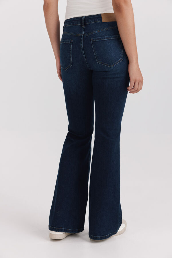 Springfield Jeans bootcut flare de cintura baixa azul