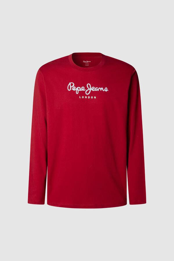 Pepe Jeans Camiseta manga comprida com logo  vermelho
