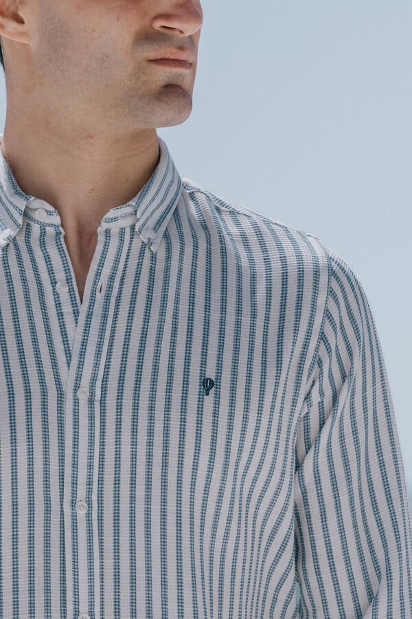 Celopman Camisa xadrez &agrave;s riscas azul