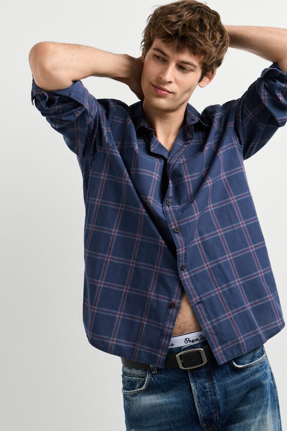 Camisa de cuadros manga larga