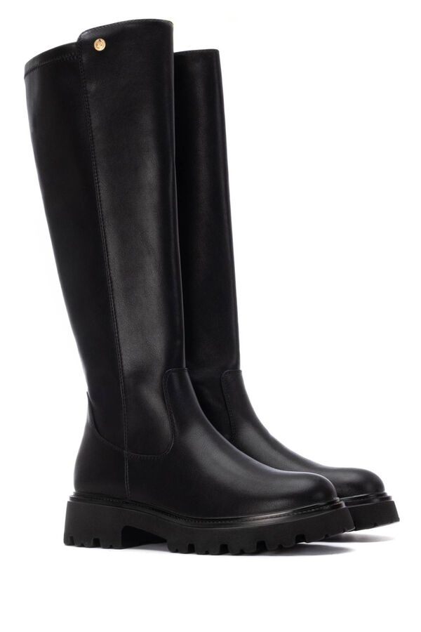 XTI Elasticated shaft heel boot black