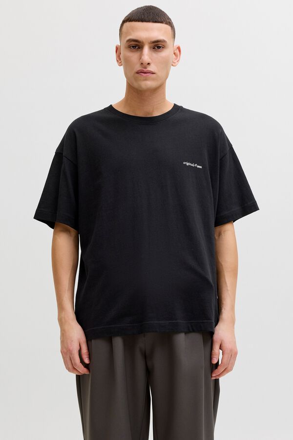 Jack & Jones Camiseta loose algod&oacute;n negro