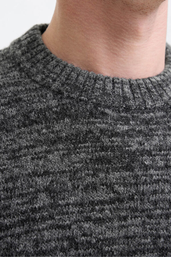 Jack & Jones Camisola básico de malha cinzento