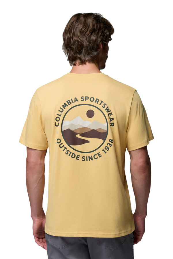 Columbia T-shirt com estampado de natureza nas costas amarelo