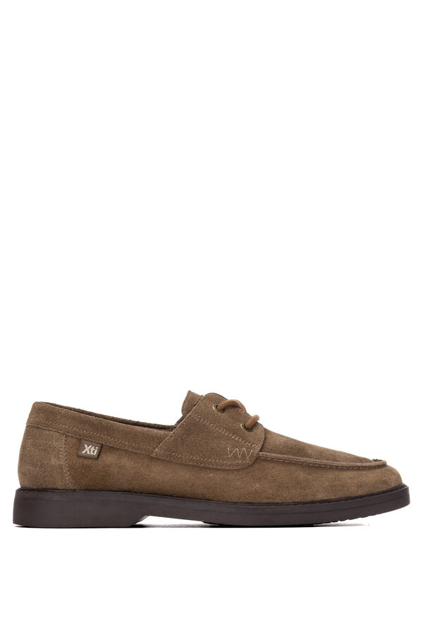 XTI Mocasin serraje con cordones beige