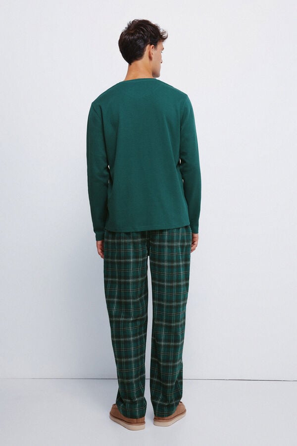 Springfield Pijama comprido com calça xadrez verde