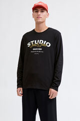 Jack & Jones T-shirt manga Studio preto