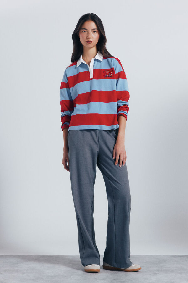 Springfield Polo riscas com bordado azul