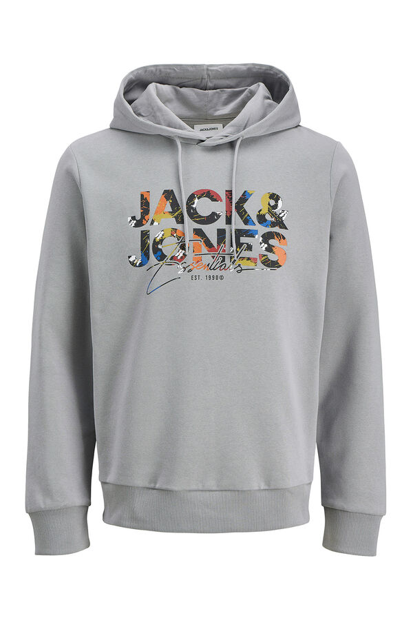 Jack & Jones Sudadera regular fit estampada gris