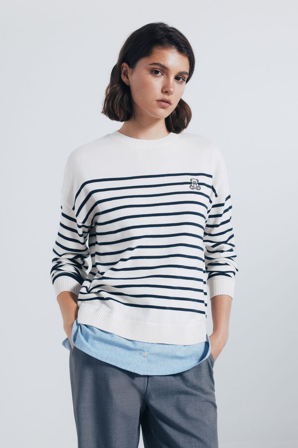 Springfield Jersey riscas combinado com bordado vison
