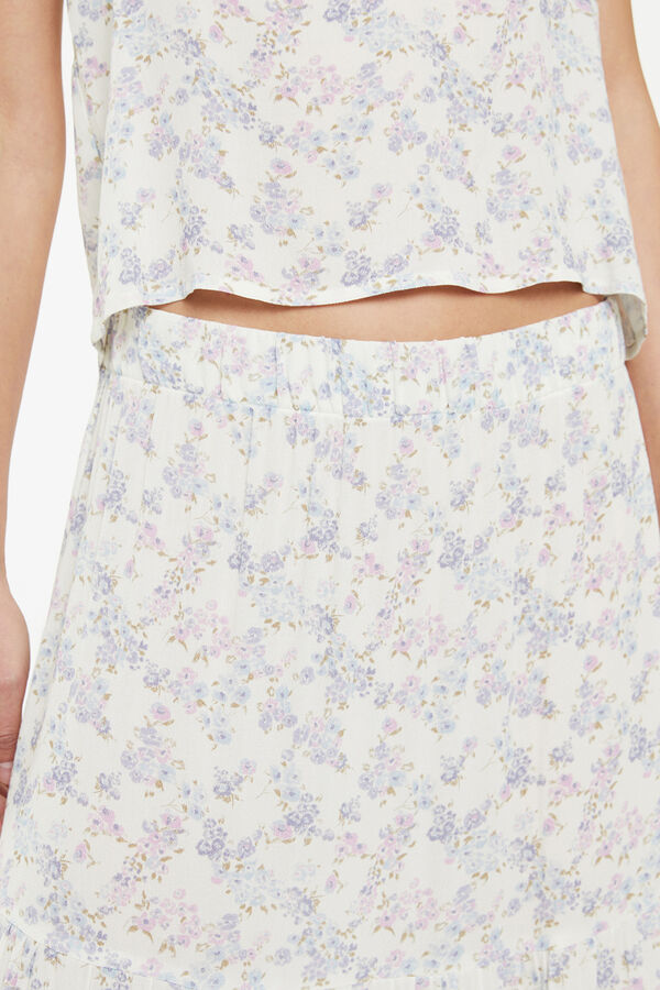 System Action Saia midi com estampado floral azul