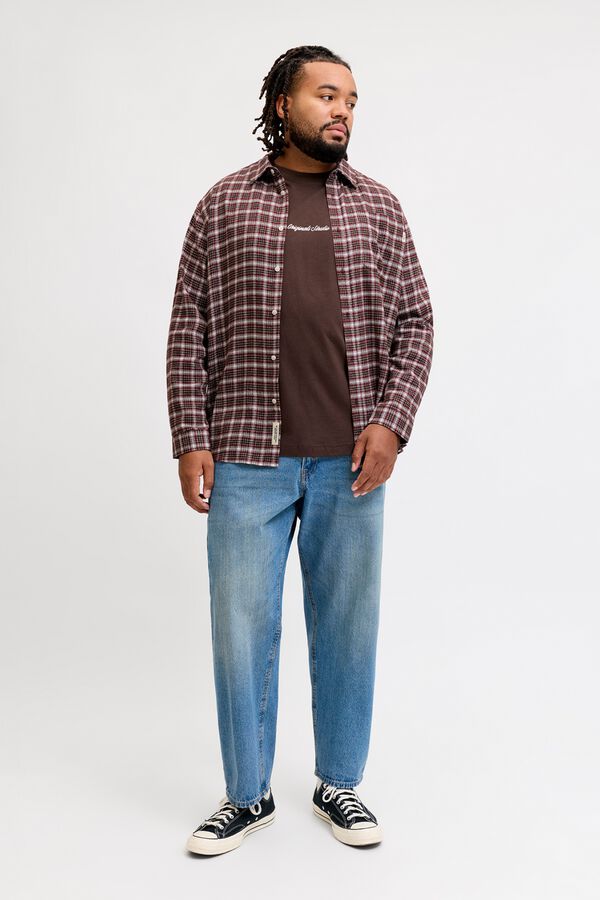 Jack & Jones PLUS Camisa de flanela de manga comprida rosa