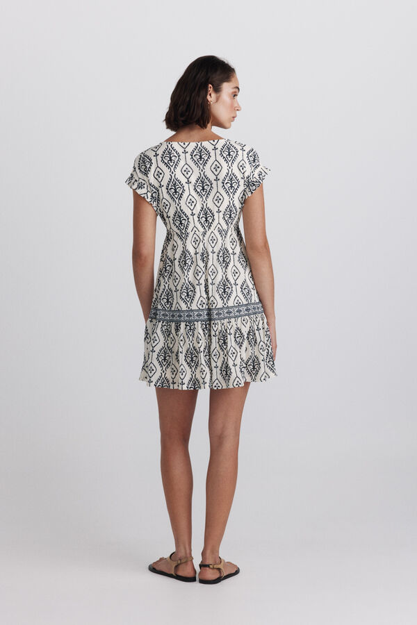 Springfield Vestido curto estampado branco