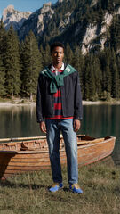 Springfield Polo rugby manga comprida riscas azul