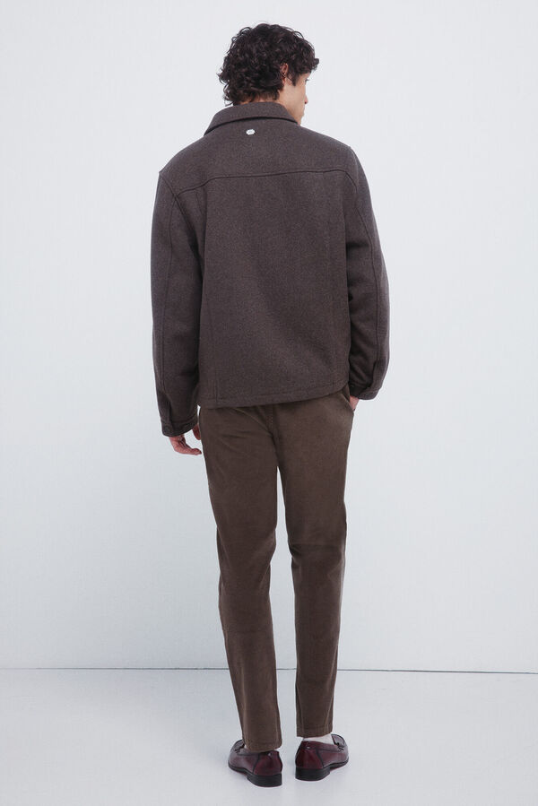 Springfield Calças chino slim fit confortável de veludo cotelê lavado cru