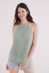 Springfield crochet de halter com decote verde