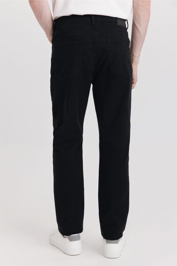 Springfield Washed slim fit 5-pocket trousers black