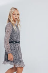 Springfield Kids Vestido estampado animal para meninas castanho