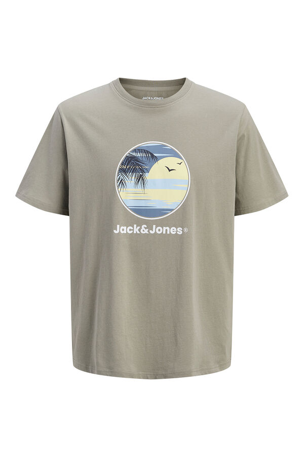 Jack & Jones T-shirt manga curta em algod&atilde;o bege
