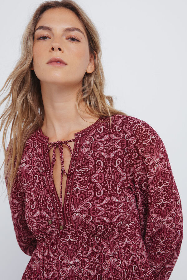 Springfield Vestido curto estampado boho estampado