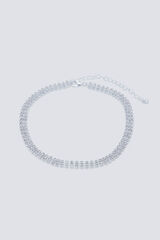 Springfield Colar chocker com pedras brilhantes cinzento