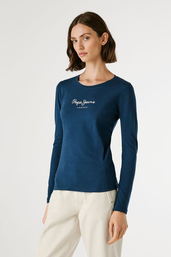 Pepe Jeans T-shirt manga comprida azul