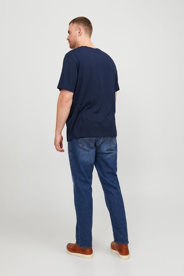 Jack & Jones PLUS T-shirt estampada de manga curta azul