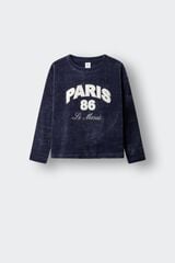 Springfield Kids T-shirt manga comprida "Paris" menina azul