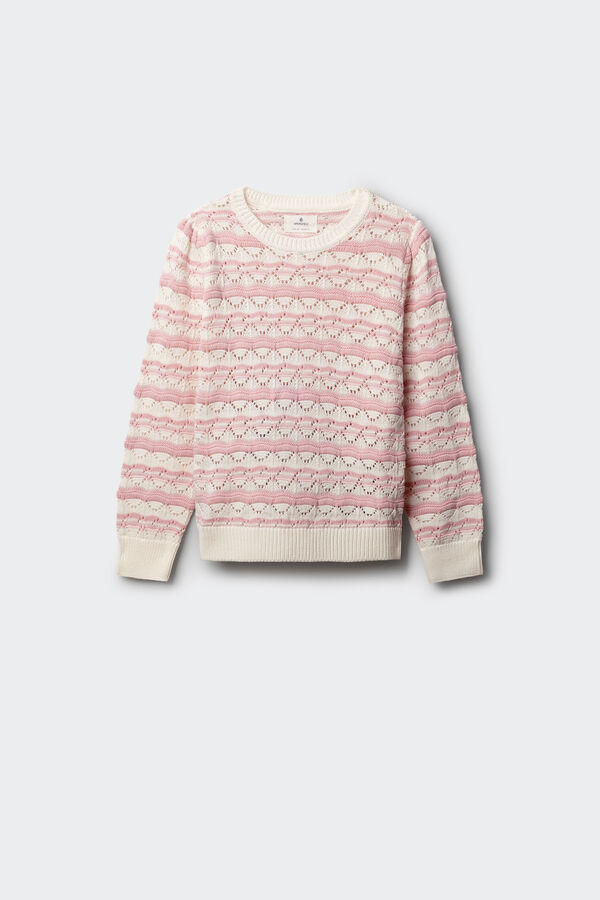 Springfield Kids Camisola &agrave;s riscas para menina rosa