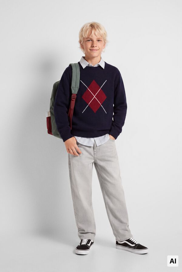 Springfield Kids Camisola jacquard crian&ccedil;a azul