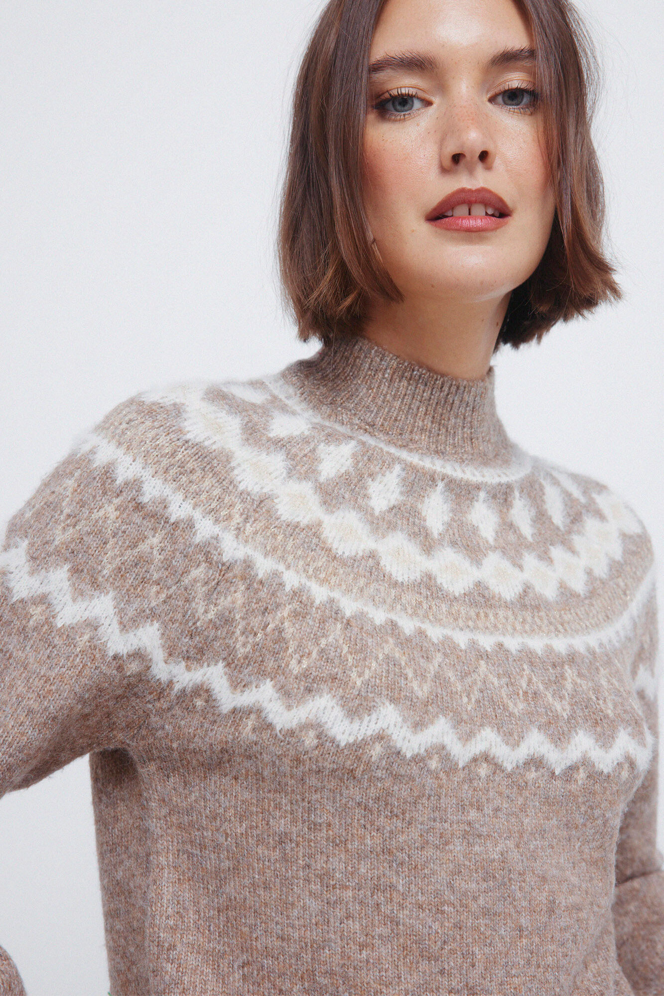 Springfield Camisola com acabamento em pele jacquard