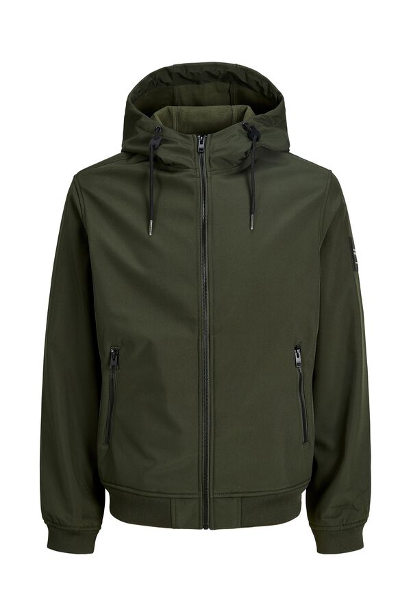 Jack & Jones Blus&atilde;o softshell com capuz verde
