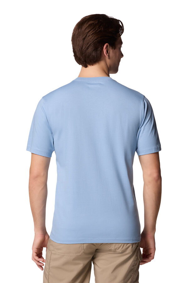 Columbia Camiseta masculina de manga curta de algod&atilde;o org&acirc;nico Basic Logo&trade; da para homem azul