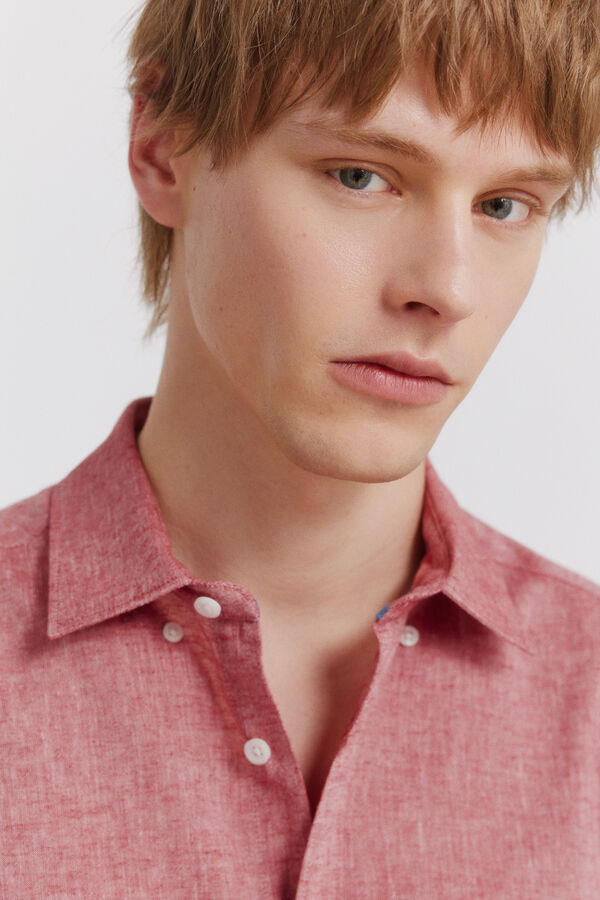 Springfield Camisa em linho vermelho